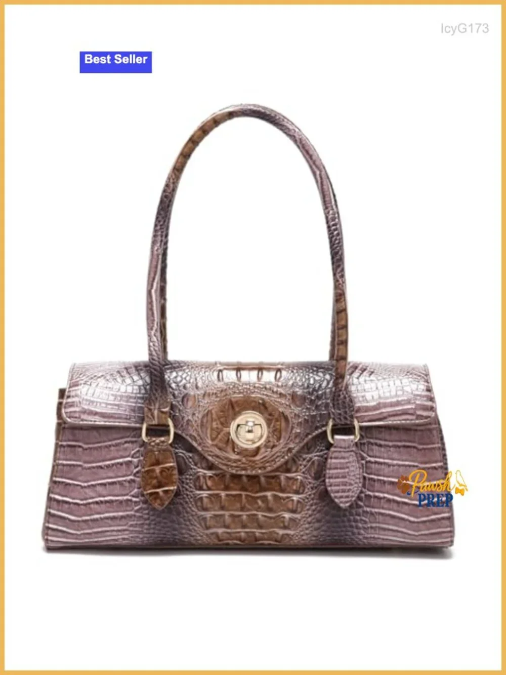Women's Crocodile Pattern Top Handle Satchel Purse Faux Leather Tote
